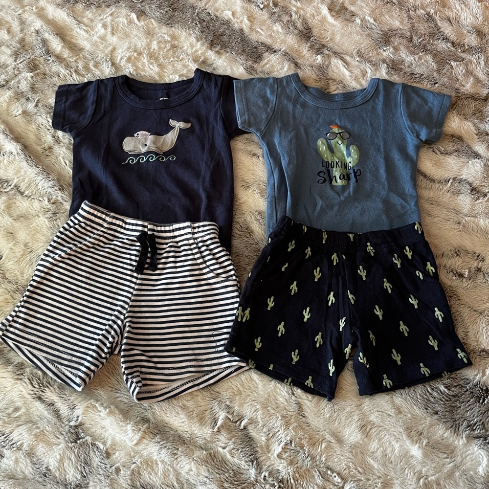 SOLD ❤️ Hudson Baby 2 pack 2 piece outfits (boys) 6-9 month & 9-12 month